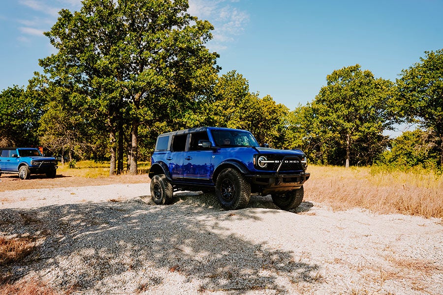 A close-up view of a Ford Bronco-branded jacket.